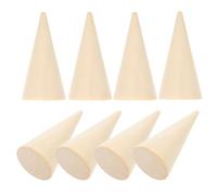 VILLCASE Diy Craft Cones 10pcs 2.5x5cm Unpainted Wooden Cones for Crafting Wood Am Ornament