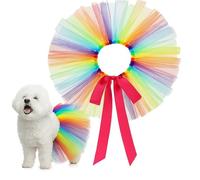 VILLCASE Dog Tutu Skirt, Rainbow Small Dog Dress Cute Puppy Outfit, Polyester Pet Ballerina Costume Skirt Tulle for Birthday Wedding Halloween Christmas Party Photo Prop Supplies