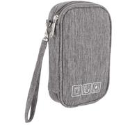 VILLCASE Electronic Organizer Pouch for Power Bank and Power Cable Practical Handle and Zipper Design, Oxford Cloth Travel Electronic Organizer Bag for Charger Cable Storage and Tech Tidy Grey