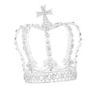 VILLCASE Elegant Bride Headpiece Silver Rhinestone Crown with Delicate Glittering Jewelry Decoration Zinc Alloy Classic Wedding Tiara for Bridal Engagement and Birthday Party