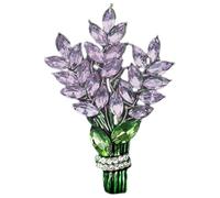 VILLCASE Elegant Lavender Flower Brooch Pin for Women, Alloy Material, Decorative Clothes Lapel Pin for Themed Events and Dress Accessories