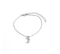 VILLCASE Elegant Women Moon Shape Anklet Alloy Chain, Comfortable to Touch Silver Beach Anklet Bracelet, Portable Carry Foot Jewelry and Ladies