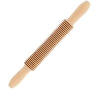 VILLCASE Embossed Rolling Pin Lattice Roller Dough Cutter for Homemade Pasta with Comfortable Wooden Grip and Smooth Finish, Pasta Shaping Tool for Baking and Kitchen Cooking