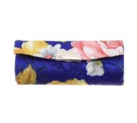 VILLCASE Embroidered Cosmetic Pouch Silk Lipstick Case with Mirror Lightweight Rectangular Vintage Elegant Hand Embroidery for Women Traveling on A Date
