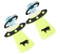 VILLCASE Exaggerated Shape Acrylic Earrings Cute Extraterrestrial Spaceship Studs for Women Halloween Costume