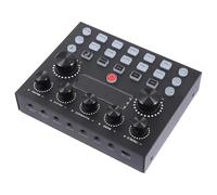 VILLCASE External Sound Card with Colourful LED Lighting, Voice Changer and Sound Mixer for Mobile Phone and Tablet, Iron Shell with 800ma Capacity, Compatible with Computers for Live