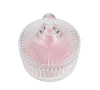VILLCASE Extra Large Plush Powder Puff and Glass Jar Container for Body and Face with Natural Finish and Waste-reducing Design in Pink, Stylish round Soft Puff for Daily Beauty Use
