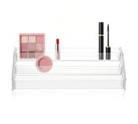 VILLCASE Eyeshadow Organizer Acrylic Makeup Organizer 10.2x7.8x5inch Sl esign Divided Shape Efficient Storage Warp-resistant Vanity Organiser for Dressing Table