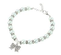 VILLCASE Fashionable Pet Necklace with Adjustable Jewel Buckle, Blue M
