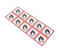 VILLCASE Flammable Liquid Hazard Warning Sticker 10pcs Pvc Self-adhesive Labels 5x5cm Safety Warning Signs for Chemical Storage and Transport