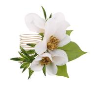 VILLCASE Floral Bride Wedding Hair Comb with Metal and Fabric Materials, Elegant Bloom Design for Beach Wedding Vacations, Quick Styling Solution with Vibrant Colour Preservation