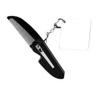 VILLCASE Foldable Fine Tooth Comb Folding Pocket Comb Mirror 3.15x1.57x0.24inch Portable Lightweight Acrylic Design for Men Travel Keyring Accessory