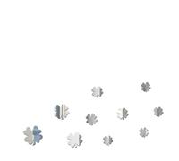VILLCASE Four-Leaf Silver Mirror Wall Sticker 3D Crystal Acrylic Removable Environmental Decor Wall Decal and