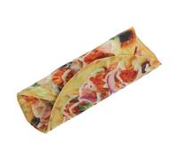 VILLCASE Funny Pizza-Shaped Canvas Pencil Roll Bag Realistic Design Pencil Pouch for Daily Use for Drawing Makeup Brushes and Stationery Storage
