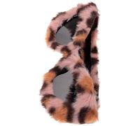 VILLCASE Furry Leopard Print Eyeglasses for Women Lightweight Plush Sunglasses with Unique Design and Good Workmanship, for Party and Daily Life