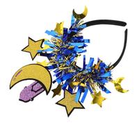 VILLCASE Glittering Blue Moon and Star Headband for Women Ramadan Celebrations Eid Mubarak Festival Hair Accessories, Sturdy Plastic Craftsmanship Suitable for Long Term Wear at Festive