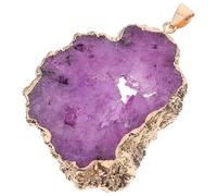 VILLCASE Glossy Agate Pendant and Elegant Style with Electrogilding Edge, Comfortable Touch for DIY Jewelry and Home Ornament Projects
