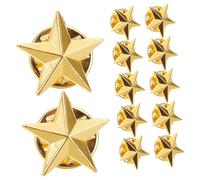 VILLCASE Gold Five Pointed Star Brooch Pin Lightweight Patriotic Badge with Butterfly Clutch for Mens Suits Shirts Hats Backpacks Elegant Lapel Accessory for Fourth of July Memorial Day