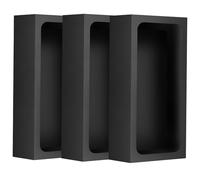 VILLCASE Graphite Crucible Ingot Mold 3 Pcs 100X50X25Mm Black Heat Resistant Smelting Tool for Metal Casting and Refining