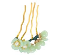 VILLCASE Hair Pin Jade Color Long Material Iron, and Retention Featuring Elegant Flower with Natural Lotus Shape Fashion for Daily Wearing and DIY Hairstyle for Women and Girls