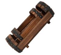 VILLCASE Half Barrel Planter Set 2Pcs Carbonized Wood Anticorrosive Outdoor Garden Containers Small Large Rustic Wooden Flower Pots for Patio Decoration