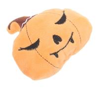 VILLCASE Halloween Themed Plush Pumpkin Cat for Teething and Exercise, Orange Soft Stuffed for Independent Play, Small Kitten Teething for Cats