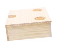 VILLCASE Hamster Hiding Cabin Wood Nest with Clear Window Small Maze Design Safe Comfortable Pet House for Hamsters Guinea Pigs Chinchillas Indoor Cage Decor and Play Platform