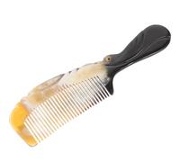 VILLCASE Handheld Ox Horn Comb for Hair Styling and Massage, Handmade Carving Anti-static Feature, Natural Shapes for Use, Simple and Portable Hairdressing Tool Random Color