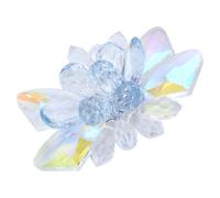 VILLCASE Handmade Attachable on Front Side or Back Elegant Shoe Clip Blue for Women Glass Crystal Flower Shoe Buckle Accessory with Instant Decoration Suitable for Wedding and Daily Life
