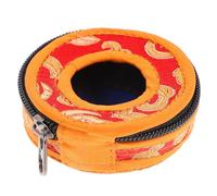 VILLCASE Handmade Cotton Cloth Bell Case with Delicate Nepal Style Embroidery, 7.5cm Diameter Pouch for Meditation Bell, Secure Storage and Easy to Carry for Buddha Temple Use