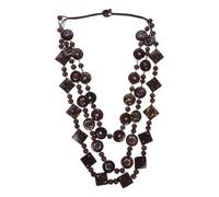 VILLCASE Handwoven Wood and Coconut Shell Lightweight for Women Necklace Beaded Retro Style, Versatile Fit Stylish Natural Boho Statement Jewelry for Beach and Summer Vacations