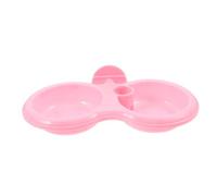 VILLCASE Hanging Dog Bowl Double Pet Feeder Sturdy Plastic Kennel Water Bowl Portable Puppy Feeding Dish for Crate and Travel - Pink