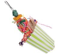 VILLCASE Hanging Parrot Chewing for Birds and Budgies Assorted Color Ice Cream Snack Bucket Design Chewable Bird Cage Accessory for Foraging and Home Decoration Random Random Color