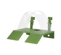 VILLCASE Hanging Turtle Basking Platform with Double Ramp and Anti-escape Cover for Aquatic Turtles and Small Reptiles, Plastic Material, Fits 0.5 Inch Thick Tanks, for Tank and Outdoor Use