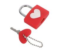 VILLCASE Heart Padlock with Key Red Heart Lock for Couples Metal Love Lock for Wedding Anniversary Travel Valentine S Day and Bridge Wishing Tree Ornament