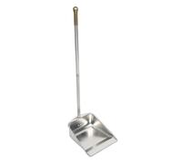 VILLCASE Heavy Duty Iron Dustpan Wide Mouth with Long Handle for Efficient Collection of Pet Hair and Powder and Rounded Folded Edges , Suitable for Daily Use in Living Rooms and Home