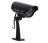 VILLCASE High Simulation Fake Cctv Camera Dummy Outdoor Security Imitation with Flashing LED Red Light, Black ABS Material, Waterproof Design, Suitable for Warehouse and Outdoor Use