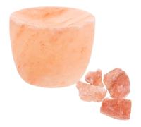 VILLCASE Himalayan Crystal Salt Rock Lamp Shade Accessory with Bowl Shape in Pink Salt Rock Material for Smaller Spaces Requiring Gentle Illumination and Creating a Comfortable Ambiance
