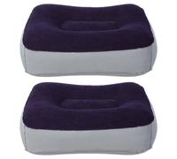 VILLCASE Inflatable Foot Rest Cushion and Ottoman 2Pcs Flocking PVC Material Lightweight Portable Foot Massage Stool for Outdoor Travel Camping Relaxation