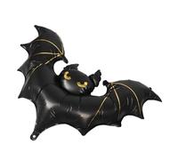 VILLCASE Inflatable Halloween Bat Balloon for Outdoor and Indoor Party Decorations Matte Black Foil Bat for Haunted House Props Spooky Tree and Window Hanging Decor