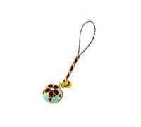 VILLCASE Japanese Bell Pendant Portable Keychain Accessory Hollow Cherry Blossom Copper Charm with Hanging Cord for Men and Women, for DIY Crafts and Costume Decoration