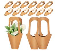 VILLCASE Kraft Paper Flower Bouquet Packaging Bags and Decorative 20pcs with Handle, Easy to Carry Floral Packaging Bags for Home Decoration and Anniversary Use