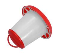 VILLCASE Large Capacity Automatic Poultry Feeder with Cover Thickened Feed Bucket and Spill-resistant Trough for Chickens Ducks Geese Efficient Farm Feeding Dispenser for Reduced Waste and