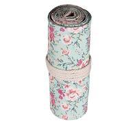 VILLCASE Large Capacity Rolling Pencil Holder Canvas Pencil Storage Organizer Multiple Slots Creative Floral Design Back to School Decorations Secondary School Use