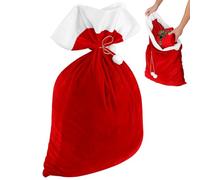 VILLCASE Large Christmas Velvet Gift Bags, Red Santa Sack with Drawstring, Jumbo Fabric Present Bags for Holiday Candy, Family Parties, And Gift Wrapping