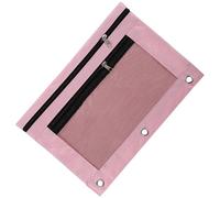 VILLCASE Large Pen Pouch Binder Zipper Pouch with Window 3-ring Binder Compatible Sturdy Oxford Cloth Pvc Alloy Material Organizing Paper Or Files Suitable for Suitcase and Handbag Use