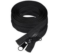 VILLCASE Large Plastic Zipper, Two Way Separating Zipper, 200cm, Black, Heavy Duty with Double Pull Tab Slider DIY Sewing Crafts for Sleeping Bag Tent Boat Trampolin
