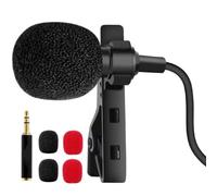 VILLCASE Lavalier with 3.5mm Jack Mic Clip-on Omnidirectional Microphone Audio Effect Lightweight Design for PC and Computers for Outdoor Lectures and Webcast