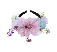 VILLCASE Lavender Wedding Headband for Bride Floral Hair Wreath Made of Silk Cloth and Plastic, Boho Style with Unique Design, Easy to Match and Resistant to Deformation, for Bridal