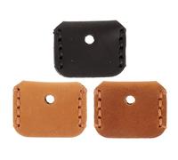 VILLCASE Leather Key Cover 3 Pack Vintage Handmade Key Caps for Car and Home Keys Protective Sleeve with Textured Design Compact 1.3X1.1 Inch